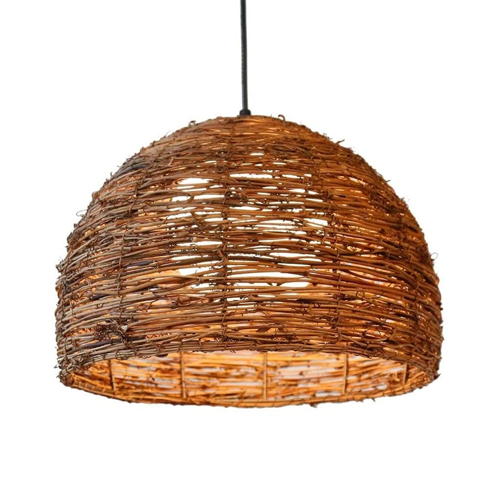 Lustre en rotin LED luminaire suspendu en bois de style américain haut de gamme