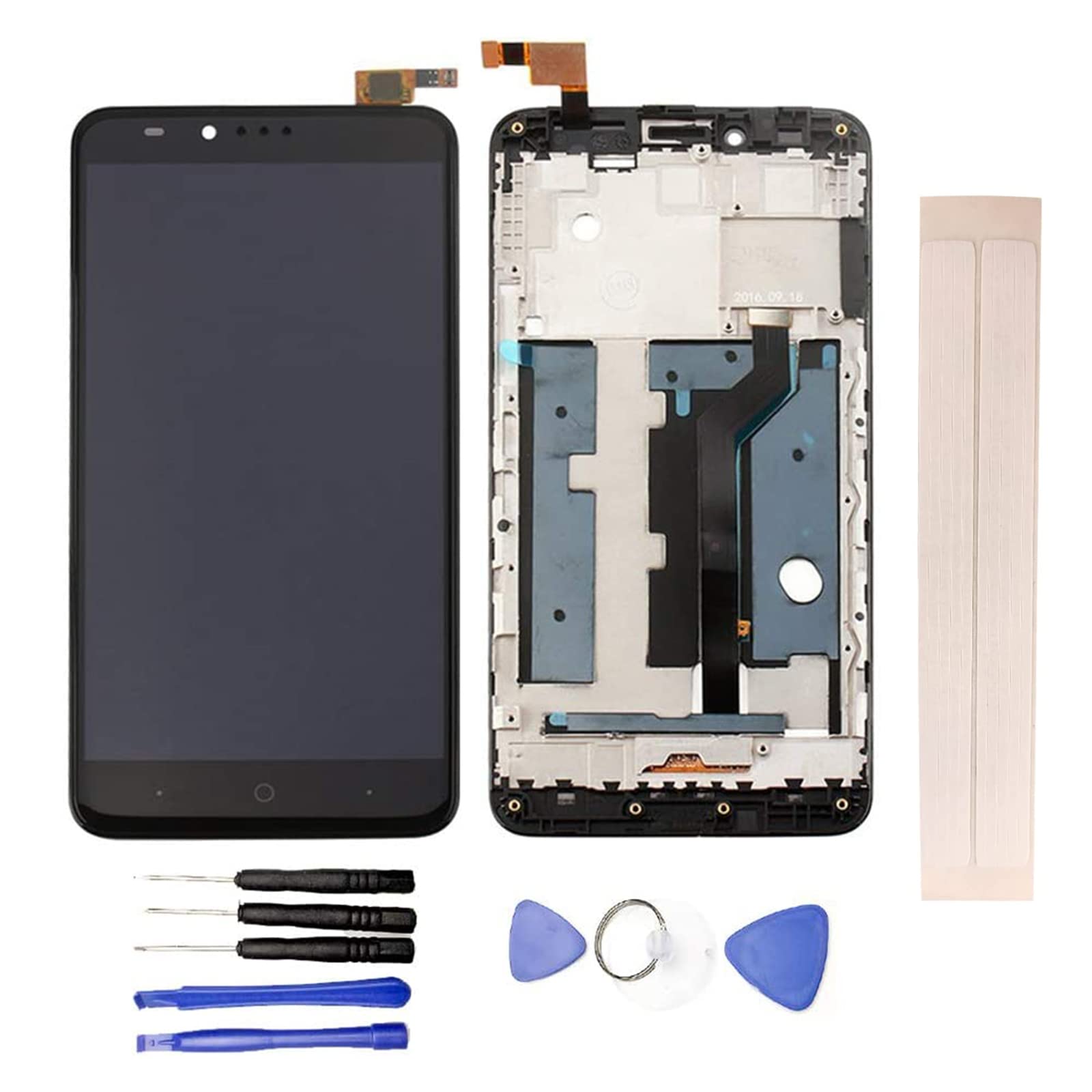 JayTong LCD Display & Replacement Touch Screen Digitizer Assembly with Free Tools for Z-TE Zmax Pro Z981 Black with Frame