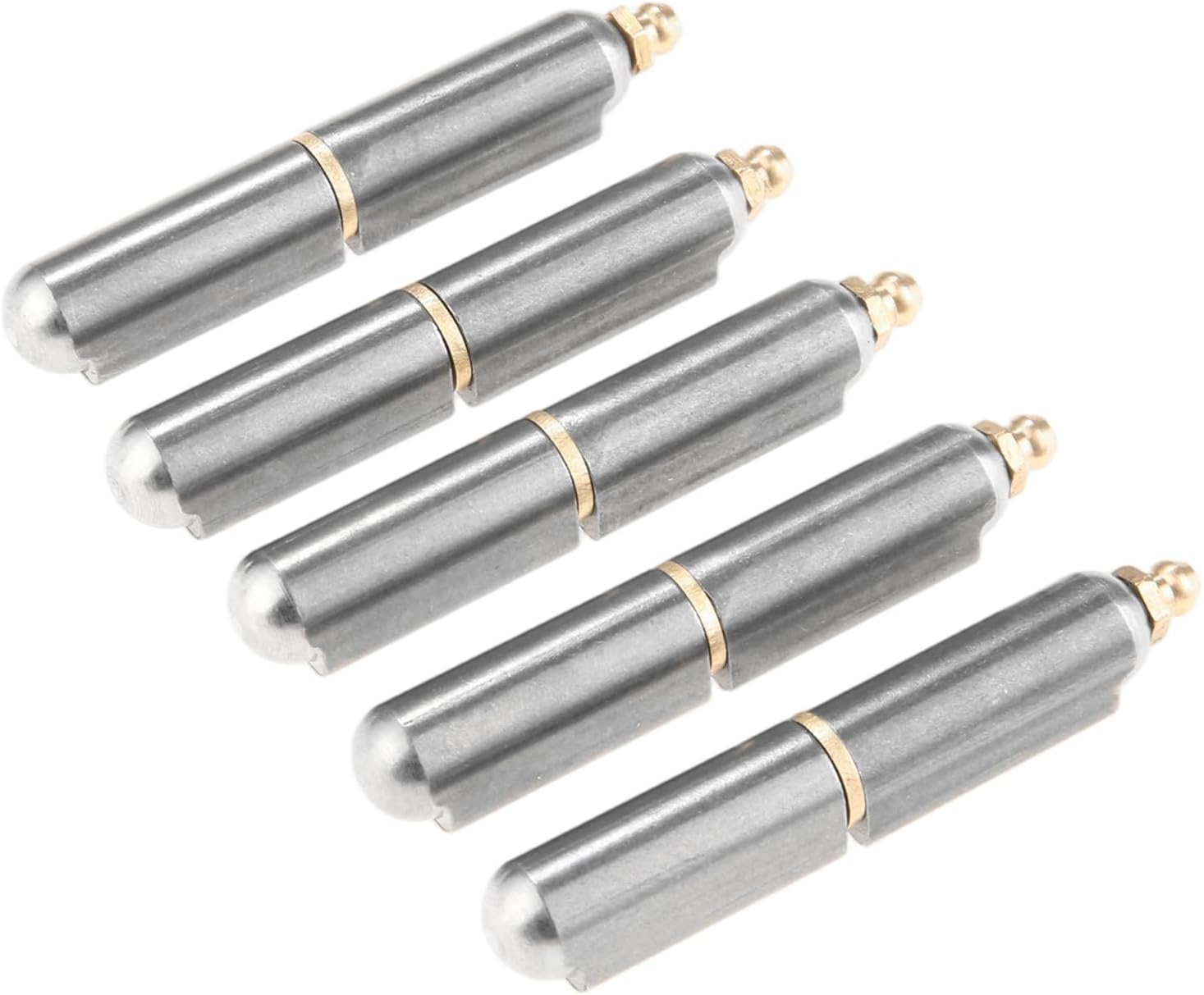 3 Inch BBQ Smoker Bullet Weld on Bullet Hinge with Grease Fitting | 5PCS Heavy Duty Weld On Hinge, Bullet Hinge Carbon Steel Weldable Barrel Hinges for Metal Gate, BBQ Smoker, Trailer Door