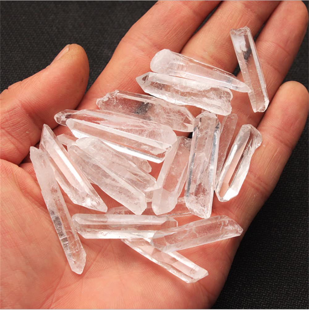 LLBOGRGGN White Crystal Point Wand Stone Raw Column Rock Home Decor DIY Jewelry Design Ornaments (Size : 100g)