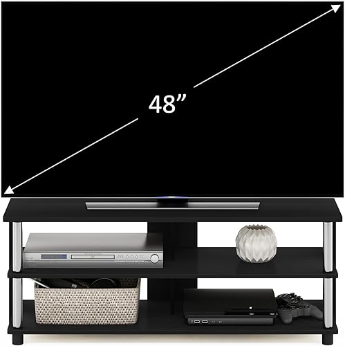 Miniatura 23 de Furinno Beginning - Soporte para TV, color gris roble francés, 15.59 x 35.04 x 21.65 pulgadas Americano/acero inoxidable,Espresso,Espresso /