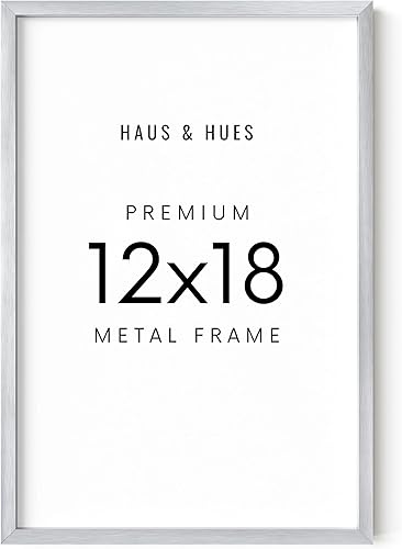 Miniatura 7 de HAUS AND HUES Marco de fotos moderno, 8 x 10 pulgadas, marcos de aluminio plateado para arte, póster, paquete de 3, ligero