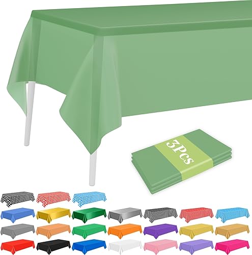 Miniatura 20 de PLULON 6 piezas de manteles rojos de plástico desechables para mesas rectangulares de 54 x 108 pulgadas, mantel impermeable para cumpleaños, baby
