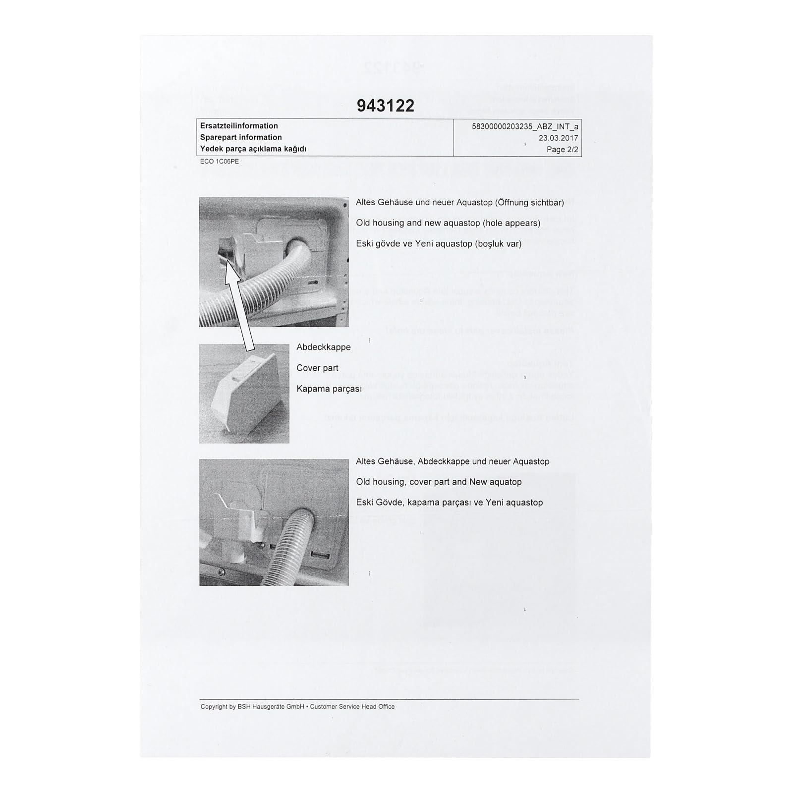easyPART passend für BOSCH 11020245 Zulaufschlauch Aquastop 1,5m mit | Magnetventil für Waschmaschine, 9000775803, 00748887, 210324, 1672012, 9000544933, 33490082