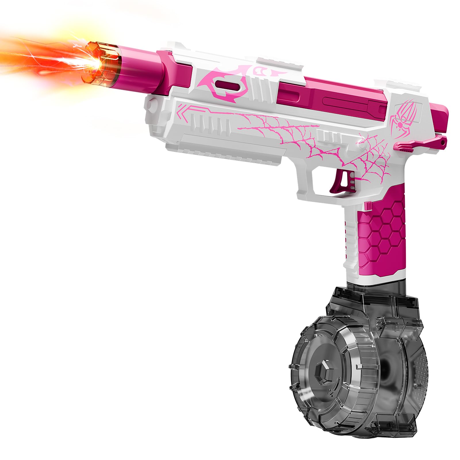 Electric Water Gun for Adults Kids, Automatic Squirt Gun with a Long Range of up to 26 Ft, LED Light Large Capacity IP7 Waterproof Fully Auto Water Gun(Pink)