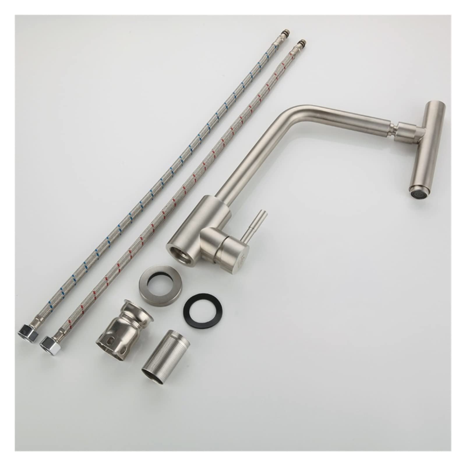 Robinet d'évier anti-rouille mitigeur de cuisine 360 en inox brossé