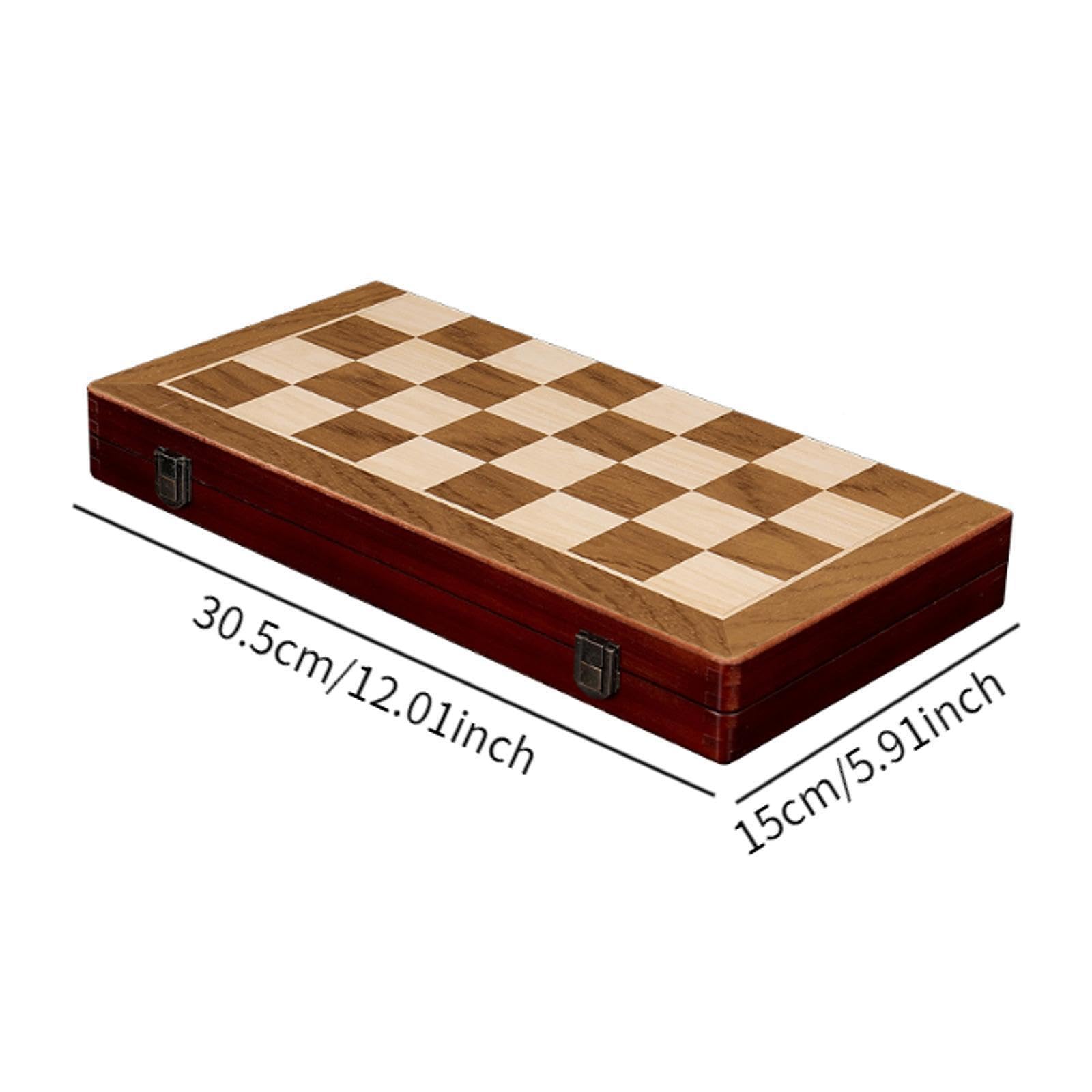 Juego de Tablero de ajedrez con Estuche de Viaje. Elegante Juego Completo de para Madera. Ideal para Jugadores Principiantes o experimentados.