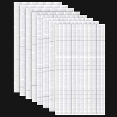 8 Sheets Foam Dots Squares 3D Pop Foam Squares Dual-Adhesive Foam Mount for Halloween Christmas Scrapbook DIY Crafts Office Supplies, 2 Sizes
