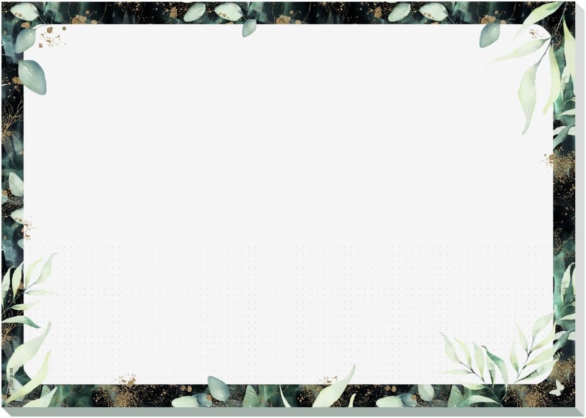 SIGEL A3 30 Sheets Tear-Off Paper Desk Pad Vegan Sustainably Made Paper Jolie Glamorous Leaves Design JS103