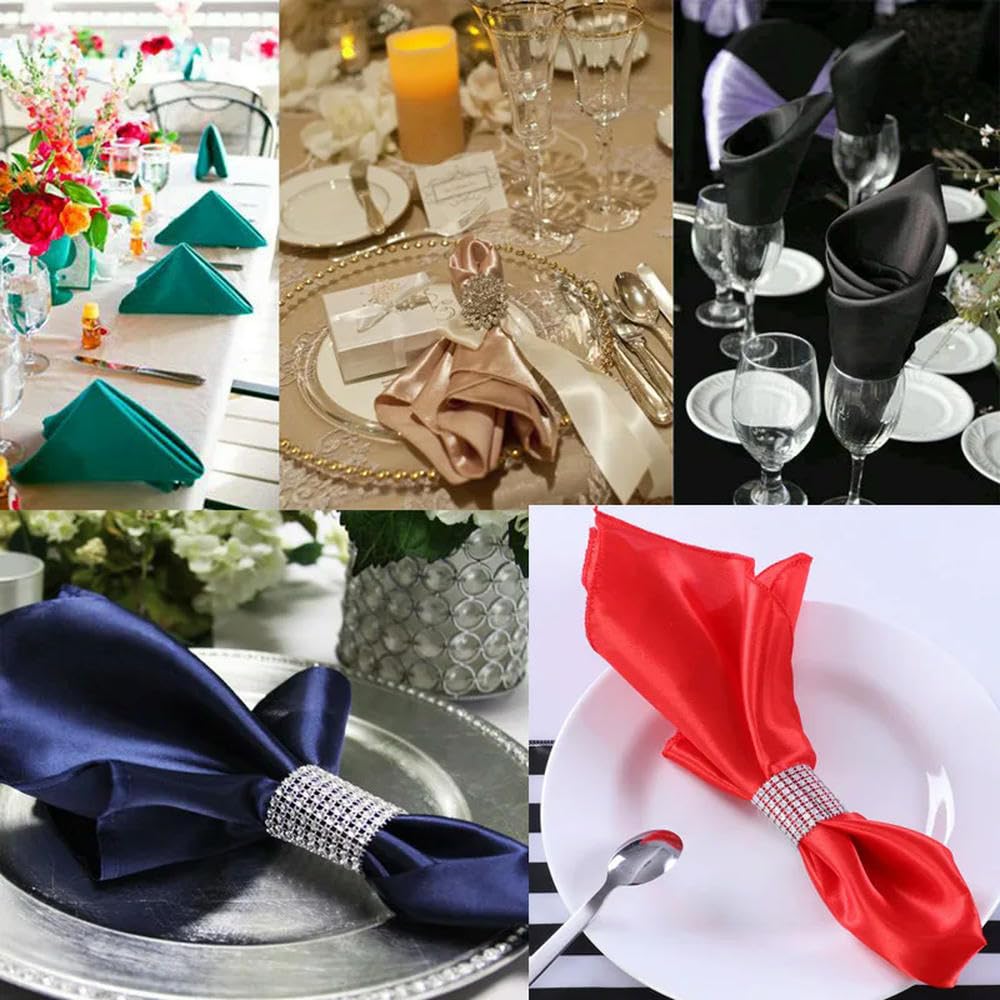50 Uds. Servilleta de satén de 45x45cm para Servir decoración de Mesa, Mantel Individual para Cena, Toalla para Fiesta de Boda, hogar, Hotel, servilleta de Mesa de Navidad