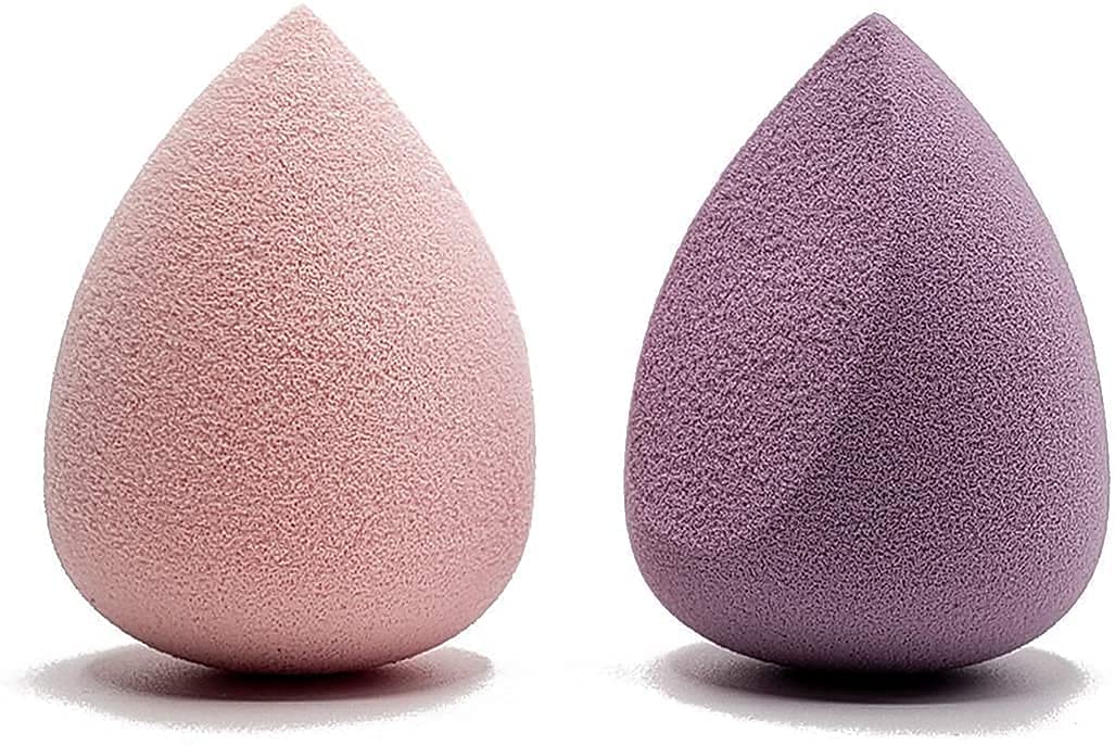 Fennec MartMakeup Beauty Sponge Pro Puff Set (2 Pcs), Teardrop and Wedge Shaped, Hypoallergenic, Latex-Free, Flawless Streak-Free Foundation Blender