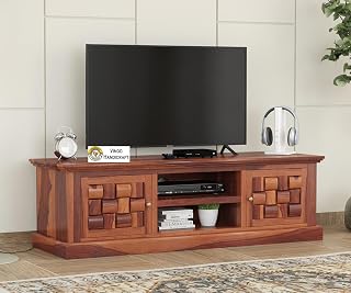 Vinod-Handicraft-Sheesham-Wood-TV-Stand-with-2-Door-amp-Shelf-Storage-for-Livi