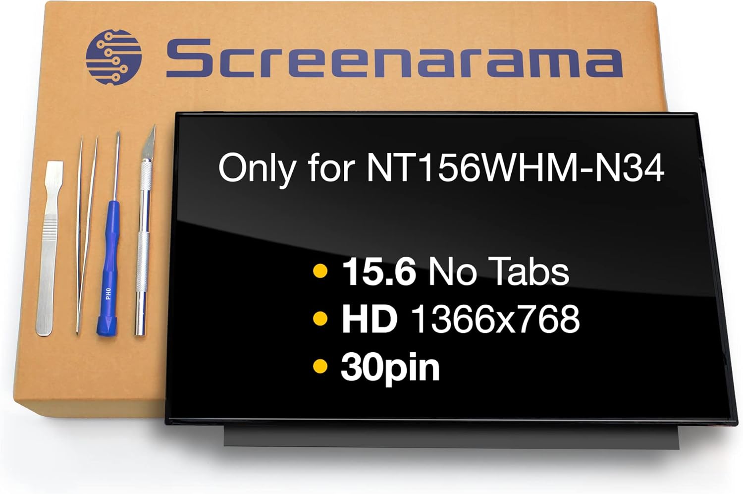 Replacement LCD Screen For NT156WHM-N49 - 15.6" HD 1366x768 30-Pin Glossy Display