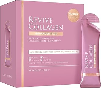 Revive Collagen Enhanced Plus 10,000mg Hydrolyzed Marine Collagen Drink with Added Vitamin A & C for Healthy Skin, Hair, Nails & Joints | Tropical (28 Days Supply)