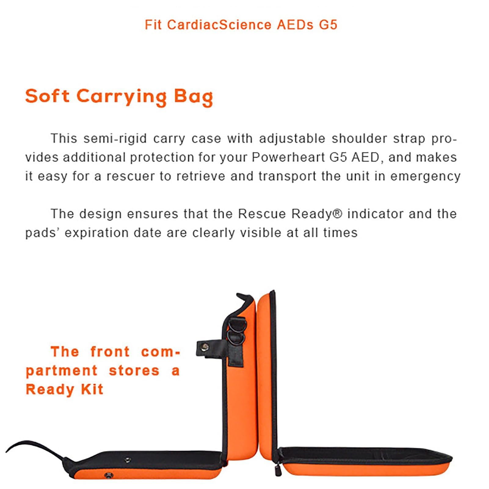 Sac de Rangement for défibrillateur AED, Sac de Rangement Robuste for AED, Sac médical AED au Design Orange accrocheur, Tissu indéchirable et imperméable Haute densité