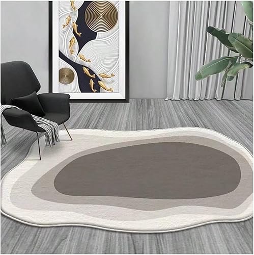 QWINEE Colorblock - Alfombra moderna de felpa mullida de piel peluda, alfombra estampada para el suelo para dormitorio, sala de estar, decoración