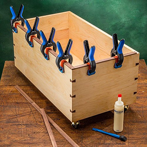 Medium Spring Clamps (Pair) – Easy Squeeze Bandy Clamps Woodworking For Thinner Stock, & Delicate Moldings – One-Handed Operation Medium Clamps – Easy To Grip Nylon Hand Clamps W/ Fiberglass #TOP1