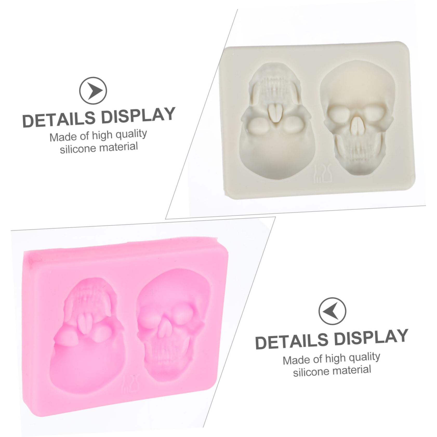 TOPBATHY 8 Juegos Molde De Calavera Panal Bombones Moldes De Corazón para Hornear Postres Mini Barras De Chocolate Cortadores De Galletas Bollos Cubitos Gel De Sílice Rosa 2 Piezas * 8