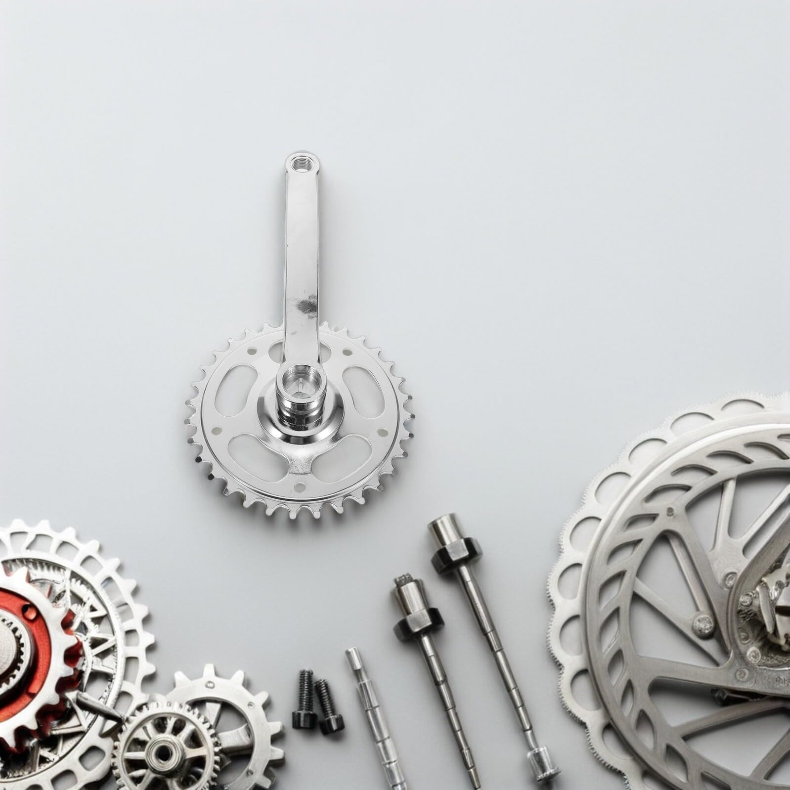 Cabilock Set 2 Pedivelle Guarnitura Mountain Bike 32 Denti con Cono Quadrato Corona Singola Rotonda per Bici Pieghevole Corsa Ricambio Guarnitura Stabile per Ciclisti e Sostituzione