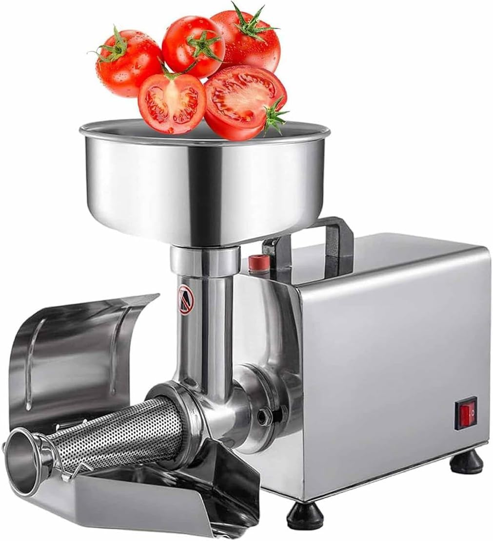 NYMFEA Electric Tomato Strainer Machine, 370W Tomato Sauce Maker, 90-160kg/h Commercial Food Strainer and Sauce Maker, Food Milling Press Machine for Tomato Strawberry Blueberry Sauce