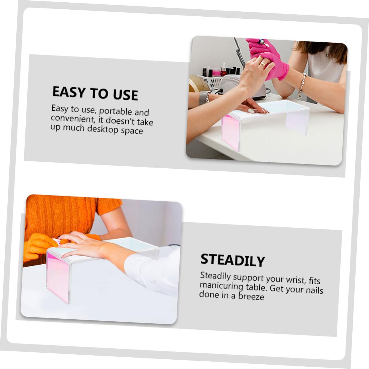 Cuscino Poggia Mano Unghie in Bianco per Manicure Professionale, Pratico e Comodo, Protegge Piano, per Uso in Salone e Casa