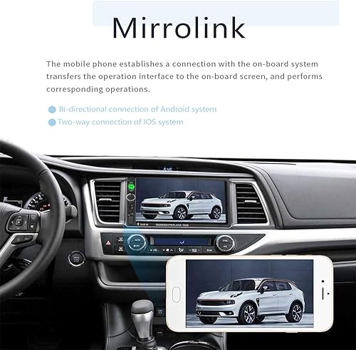 Miniatura 2 de EKAT Receptor estéreo de coche de doble DIN Bluetooth de 7 pulgadas, pantalla táctil de coche, unidad principal de radio MP5, video, reproductor