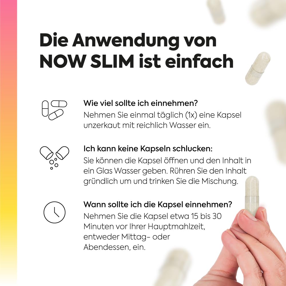 NOW SLIM Unterstützung des Makronährstoffstoffwechsels mit Guarana-Extrakt, Apfelessig und Garcinia Cambogia Caltriva für die Körperunterstützung, 60 Kapseln (2 Packungen)