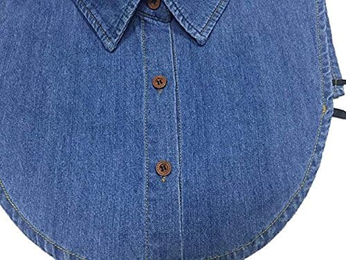 Unisex Stylish Detachable Half Shirt Blouse False Collar Solid Color Denim Fake Collar (Blue) - Image 3