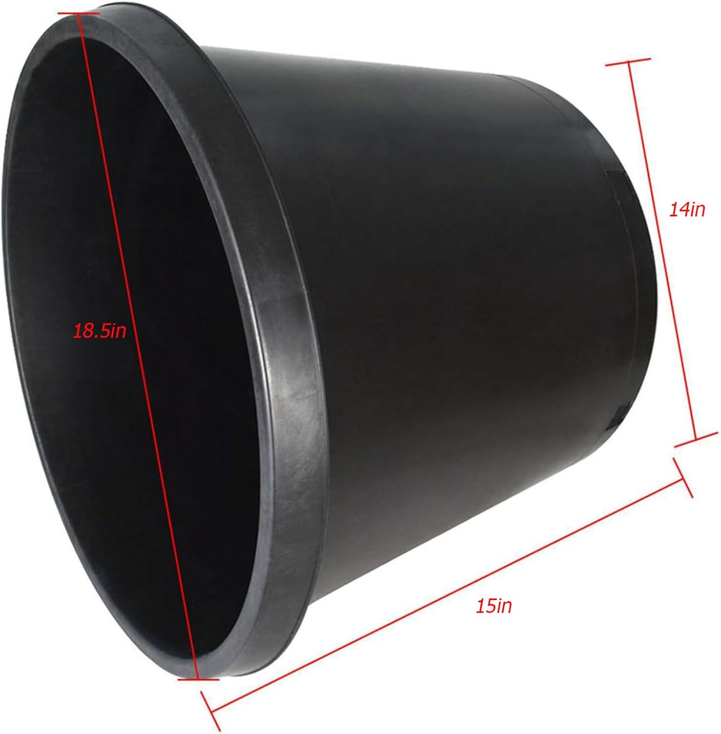 5-Pack 15 Gallon Round Premium Nursery Pot Plant Flower Seedling Container Garden Planter Pots for Indoor Outdoor Plants Flower Vegetables Black (15 Gallon)