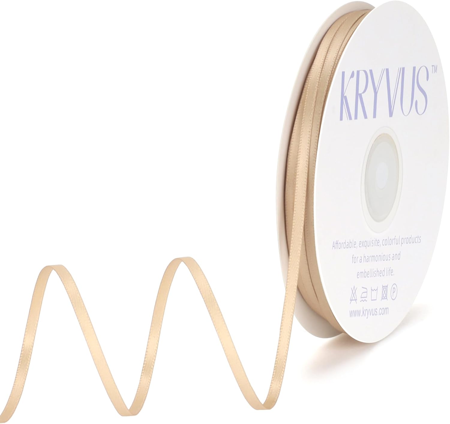 Amazon.com: Kryvus Champagne Gold Ribbon - Satin Ribbon 1/8 inch x ...