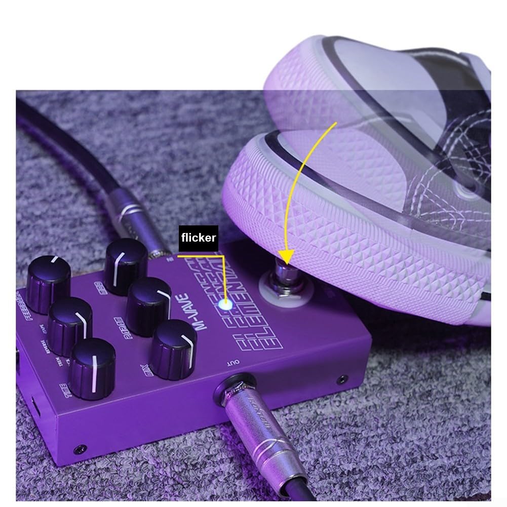 Digital Delay Pedal, Stereo Digital Delay Guitar Effects Pedal with 9 Delay Effects, Digital Signal Processor, TAP HOLD Mode