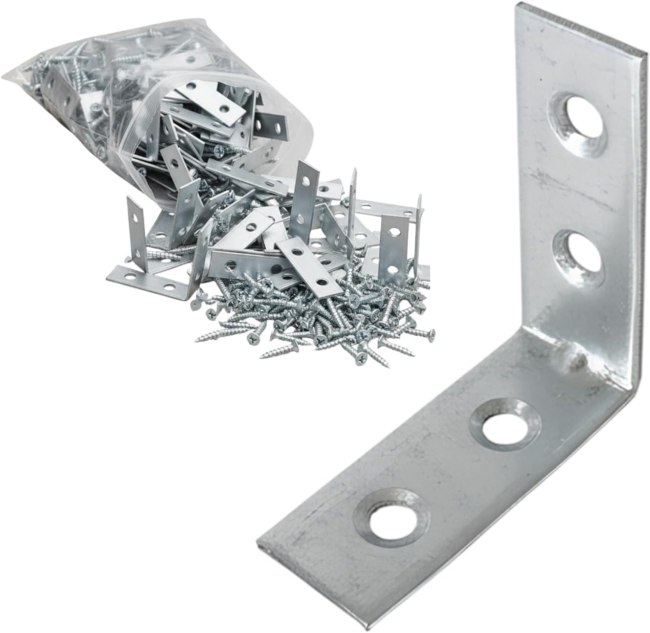 (25 ADET) Metal Köşebent 40x40x15 mm İnce L Demiri Gönye Mobilya Duvar Sabitleme Bağlantı Aparatı