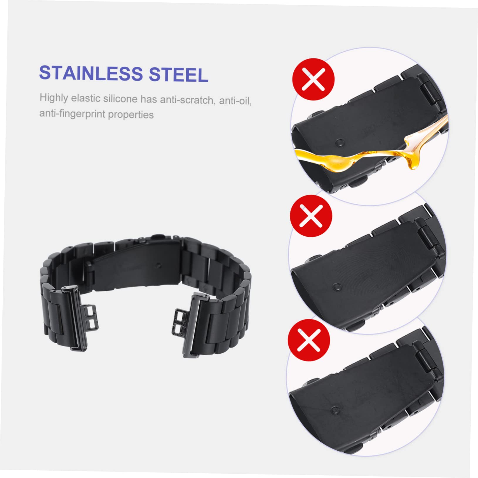 Hemobllo 3stücke Stainless Steel Watch Band Für Watch Fit Elegantes Verstellbares Armband Aus Hochwertigem Edelstahl Für Sport Arbeit Und Reisen