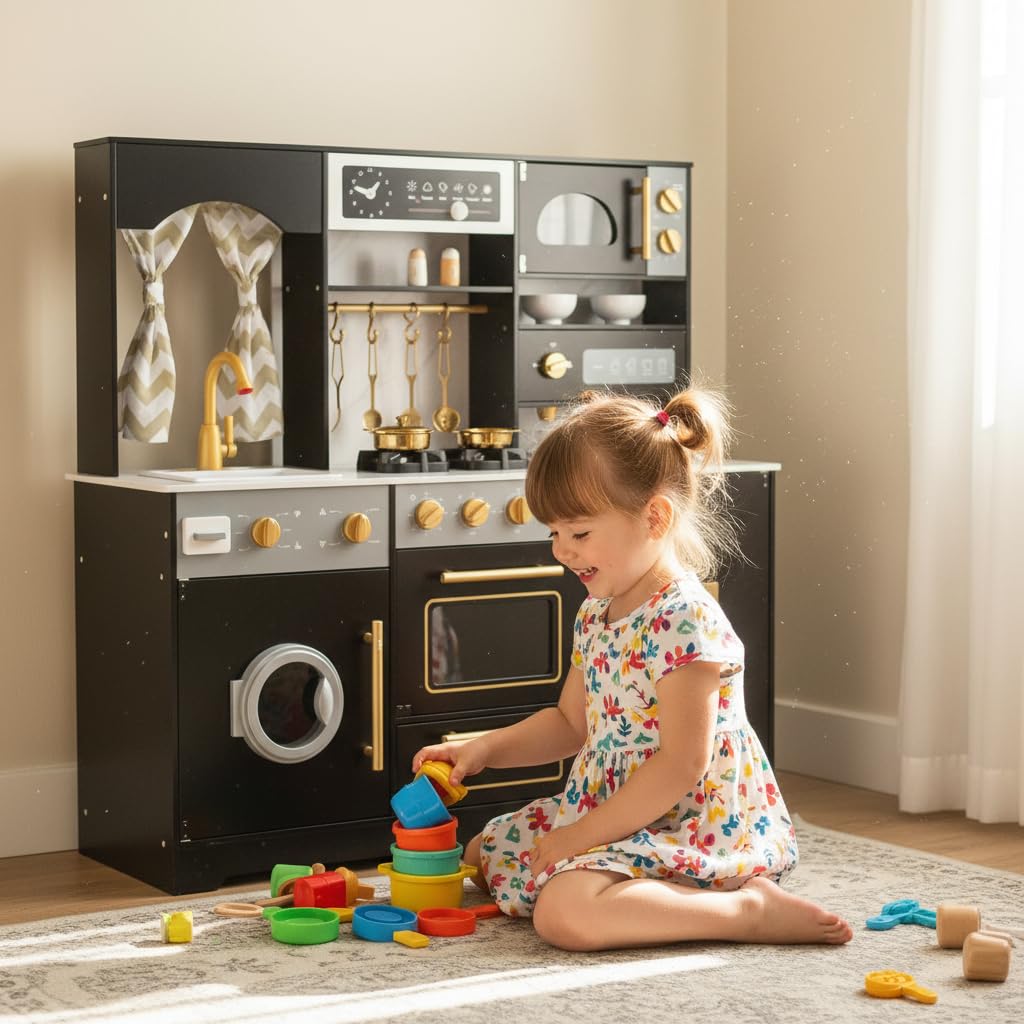 Gioco di Coccole Lego Inspired Kitchen玩具套装Black Gold大理石效果工作台未来小厨师理想天地 - Dettaglio