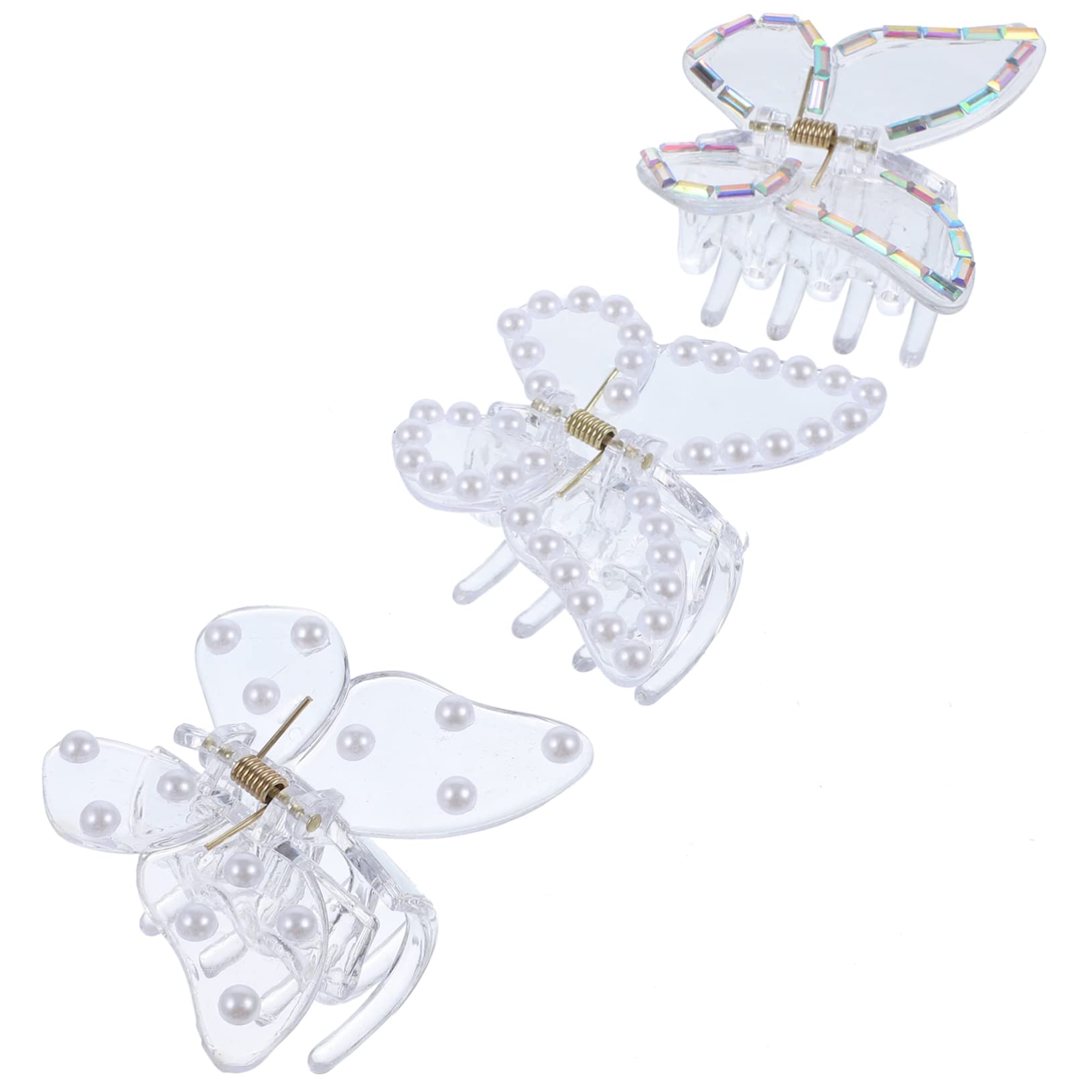 FRCOLOR 12 Pz Fermaglio per a farfalla con strass accessori per con perle donna fermaglio per di perle barrette forcine molletta fermagli per lunghi clip