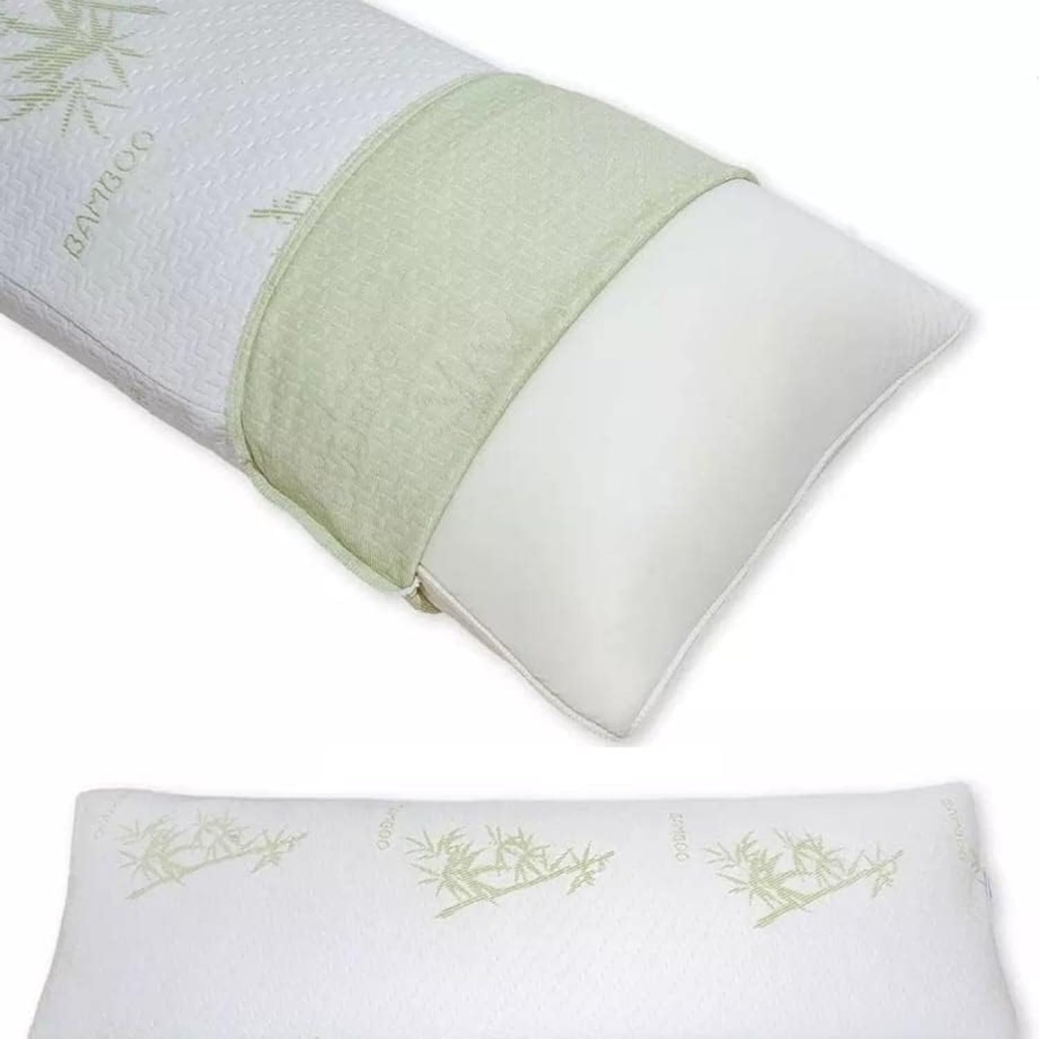 YORKSHIRE HOMEWARE Bolster Pillows | Orthopaedic Long Pillow | Side Sleeper, Neck Pillow | Maternity Support Pregnancy Pillow | Reading Pillows With Bamboo Removable Zipped Cover (King)