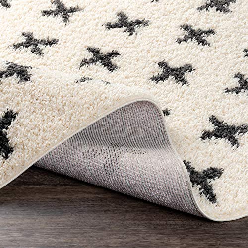 Tapete Livabliss Shag Boho 7' x 10' Negro y Crema miniatura 6