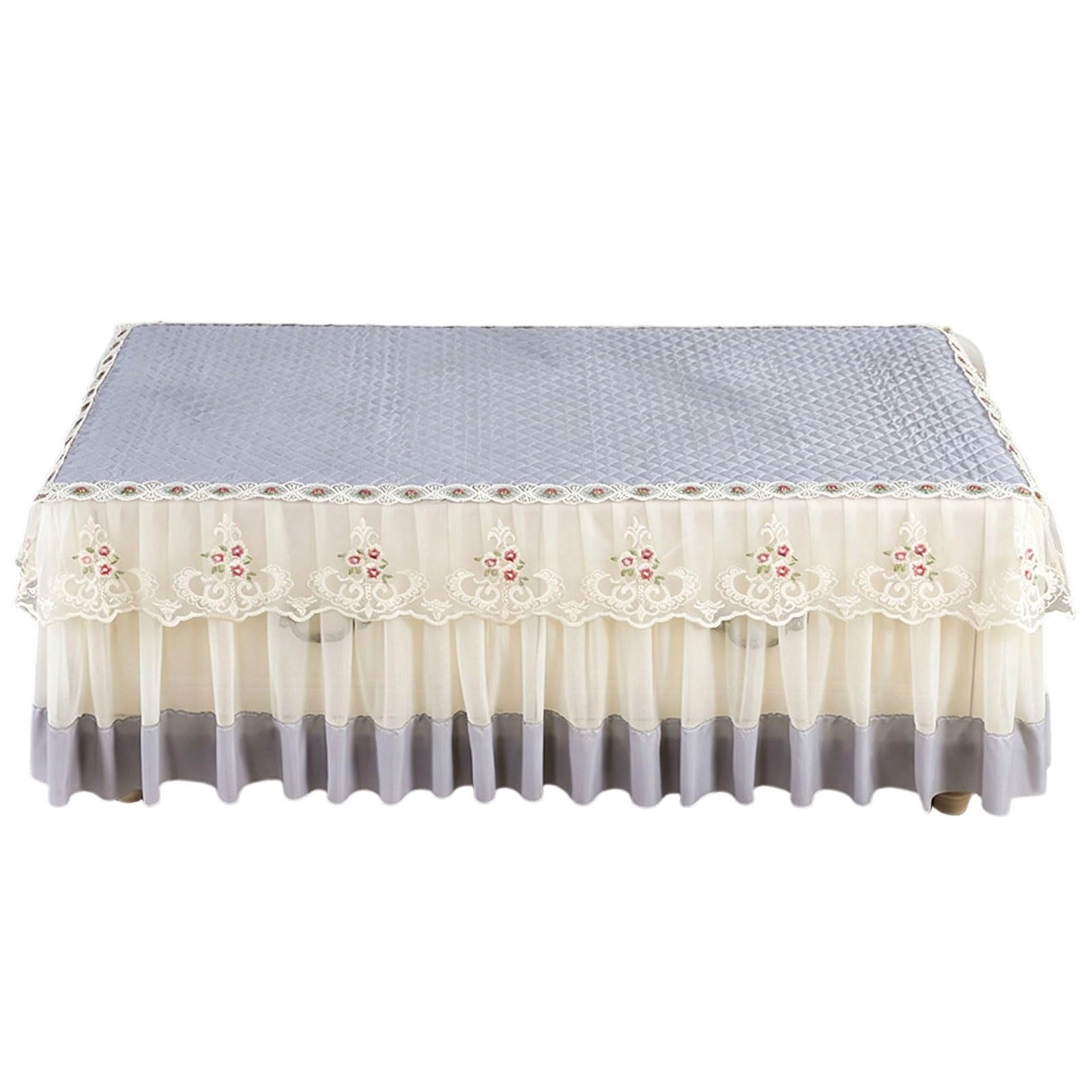 Jazuaiao Multipurpose Table Cover Velvets Fabric Ruffle Lace Rectangular Tablecloth Fit Various Sizes and Decors Styles Family Dinner Cover