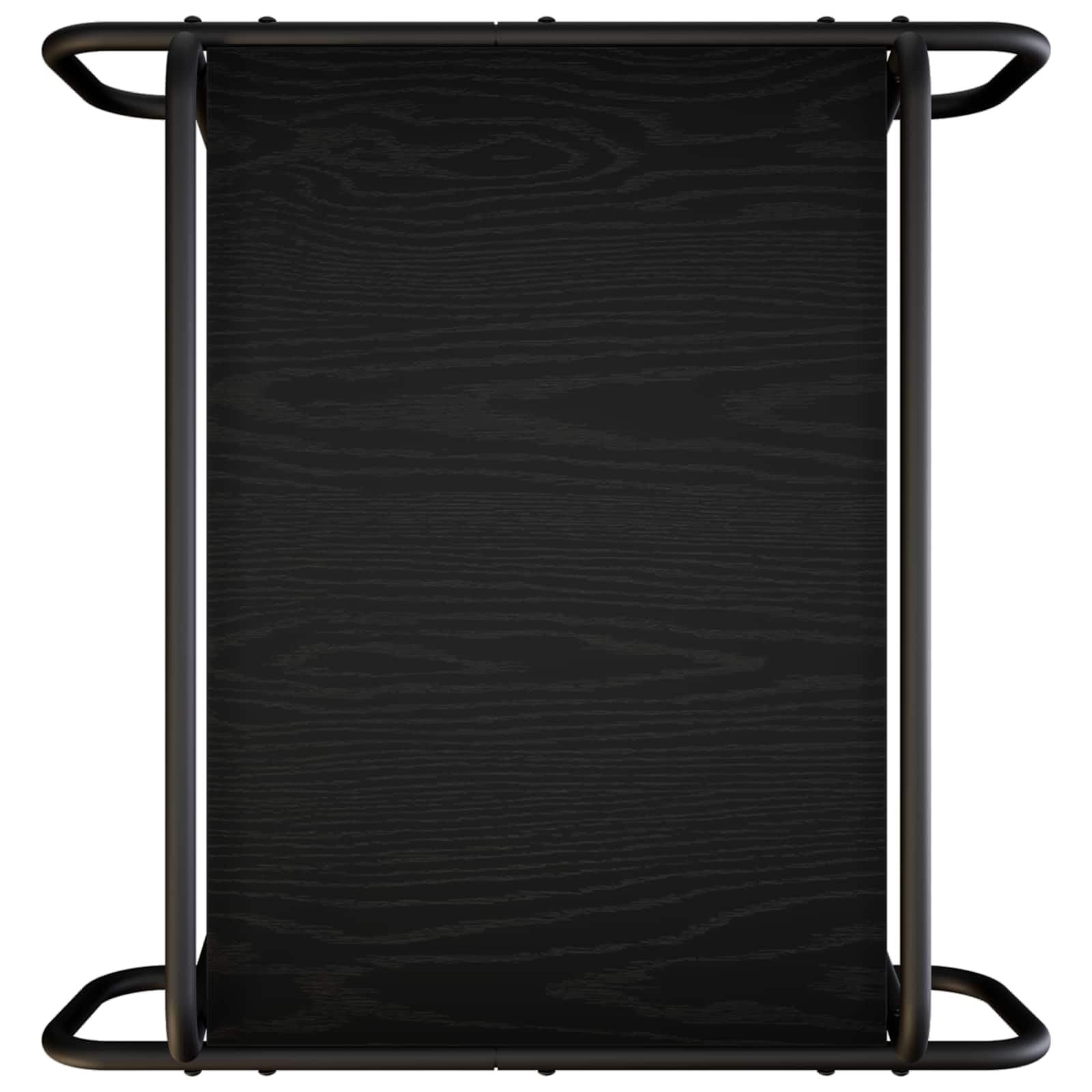 Tavolino da salotto in rovere nero, 50 x 50 x 51 cm | Tavolino da soggiorno compatto con 2 ripiani aperti e maniglie laterali per spostare in modo mobile nella stanza.