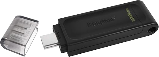 Kingston DataTraveler 70 128GB Portable and Lightweight USB-C flashdrive with USB 3.2 Gen 1 speeds DT70/128GB