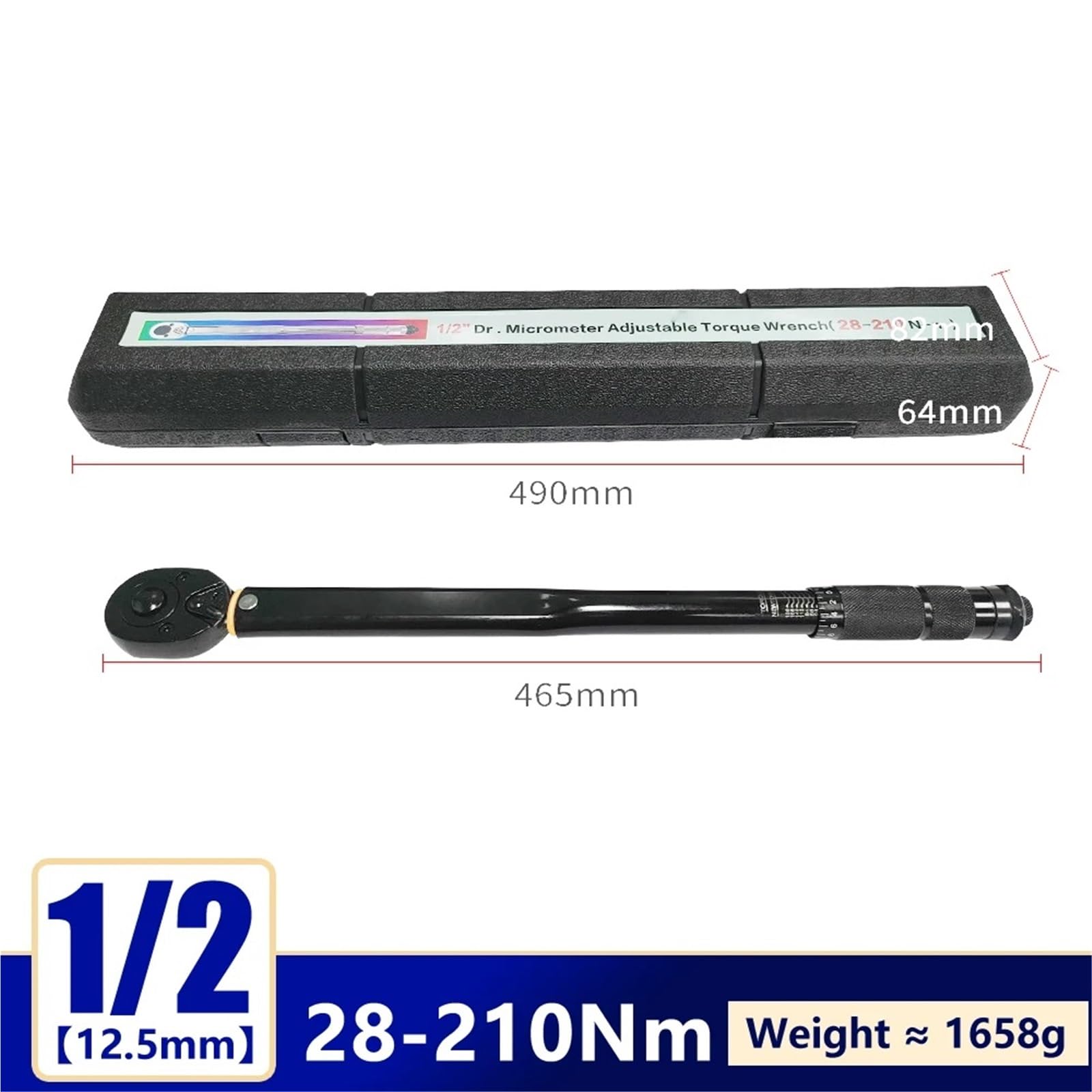 Telescopic Ratchet Regulowany zestaw kluczy dynamometrycznych 1/4 "3/8" 1/2" Narzędzie do wstępnego ustawiania napędu napraw samochodowych z grzechotką kwadratową Klucze dynamometryczne(1-2 Drive)