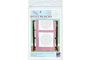 Vintage Cross-Stitch Flower 18" Quilt Squares: Jack Dempsey Needle Art