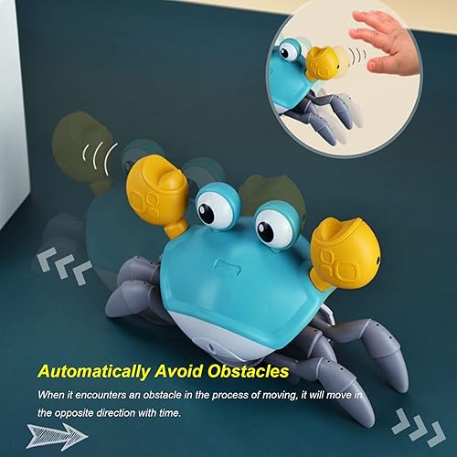 Miniatura 2 de KAKAKE Juguete musical interactivo de cangrejo para bebé, juguete musical interactivo de inducción automática con luz musical, recargable por USB,