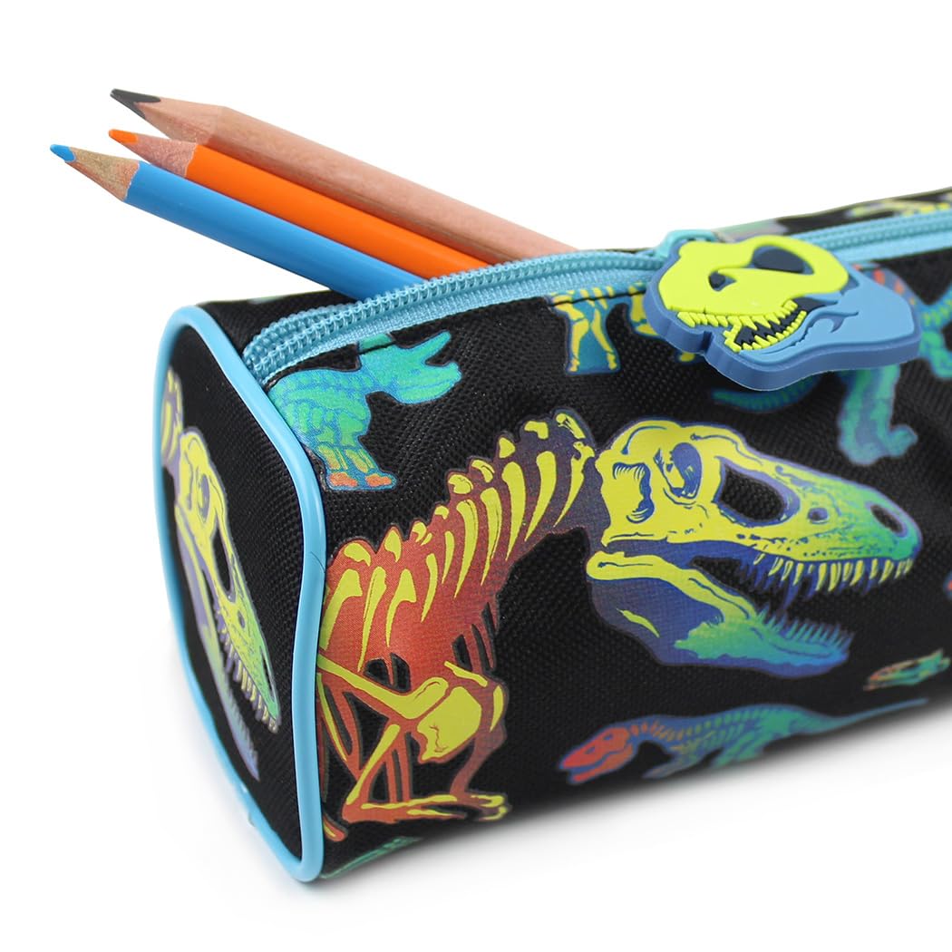 Fashion Stationery Pencil Case Boys Girls Kids Childrens Black Dinosaur Primary School Storage Pencil Cases Gifts Stocking Filler for Birthdays - Image 3
