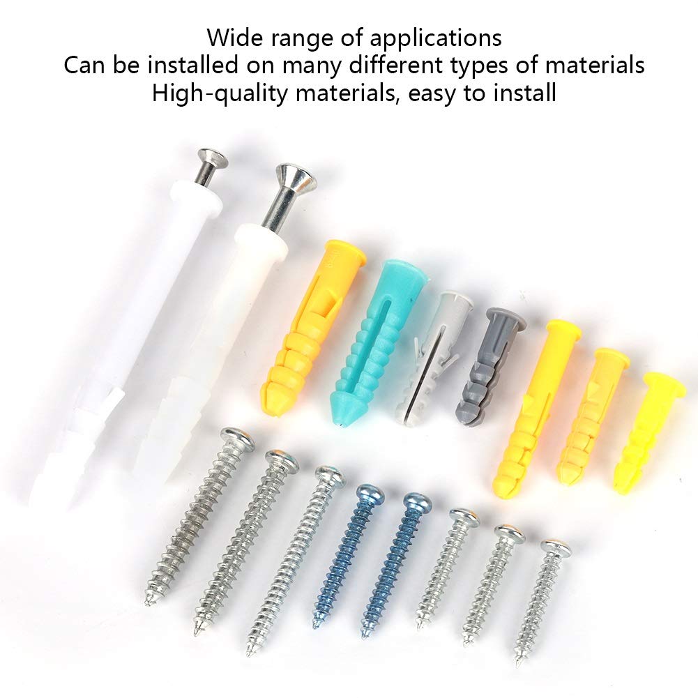 Set di tasselli con viti, viti e tasselli, 200 pezzi in acciaio inossidabile testa cilindrica croce autofilettante vite + plastica espansione parete tubo tappo set assortimento kit