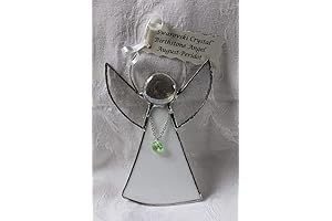 *MADE TO ORDER* August Stained Glass Birthstone Angel Flying With Limebeads