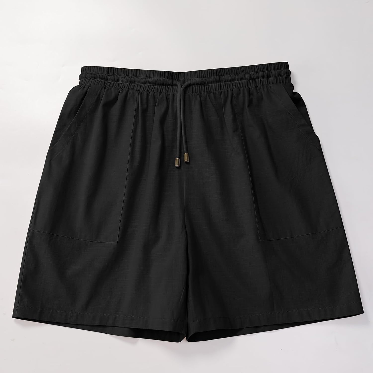 OLEMEK Men's Casual Shorts Cotton Elastic Waist Drawstring Shorts Summer Beach Shorts with Pocket - Image 5