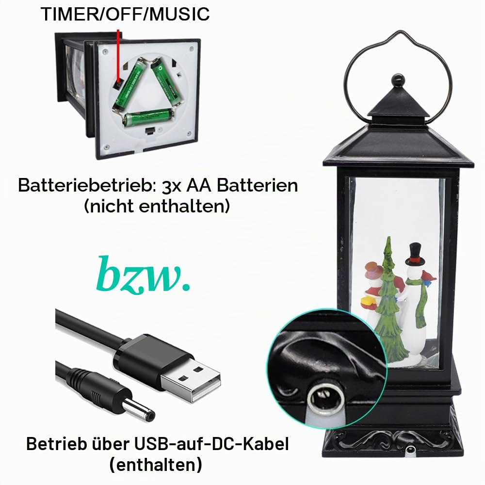 Eldnacele Singende batteriebetriebene musikalisch beleuchtete Weihnachtsschneemann Wasser glitzernde wirbelnde Schneekugel Laterne mit Musik Weihnachten Heimdekoration und Geschenk Schneemann Familie