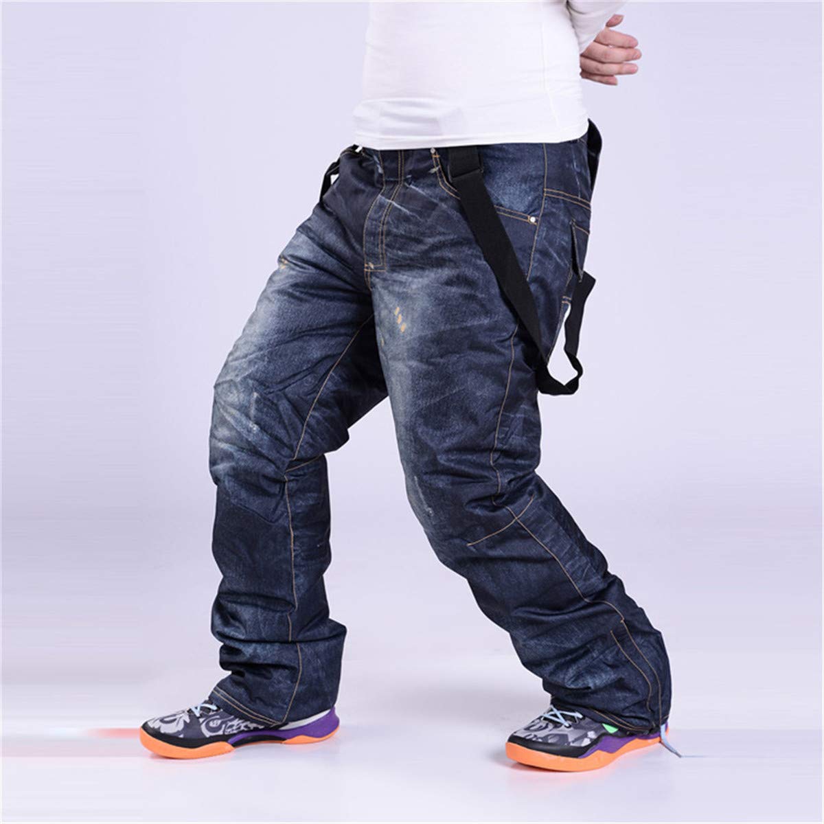 GoodLuckShop Pantalones de Mezclilla Pantalones Vaqueros para Esquiar Impermeables, Transpirables, esquí cálido, Snowboard, Pantalones para Ciclismo de montaña para Hombres y Mujeres
