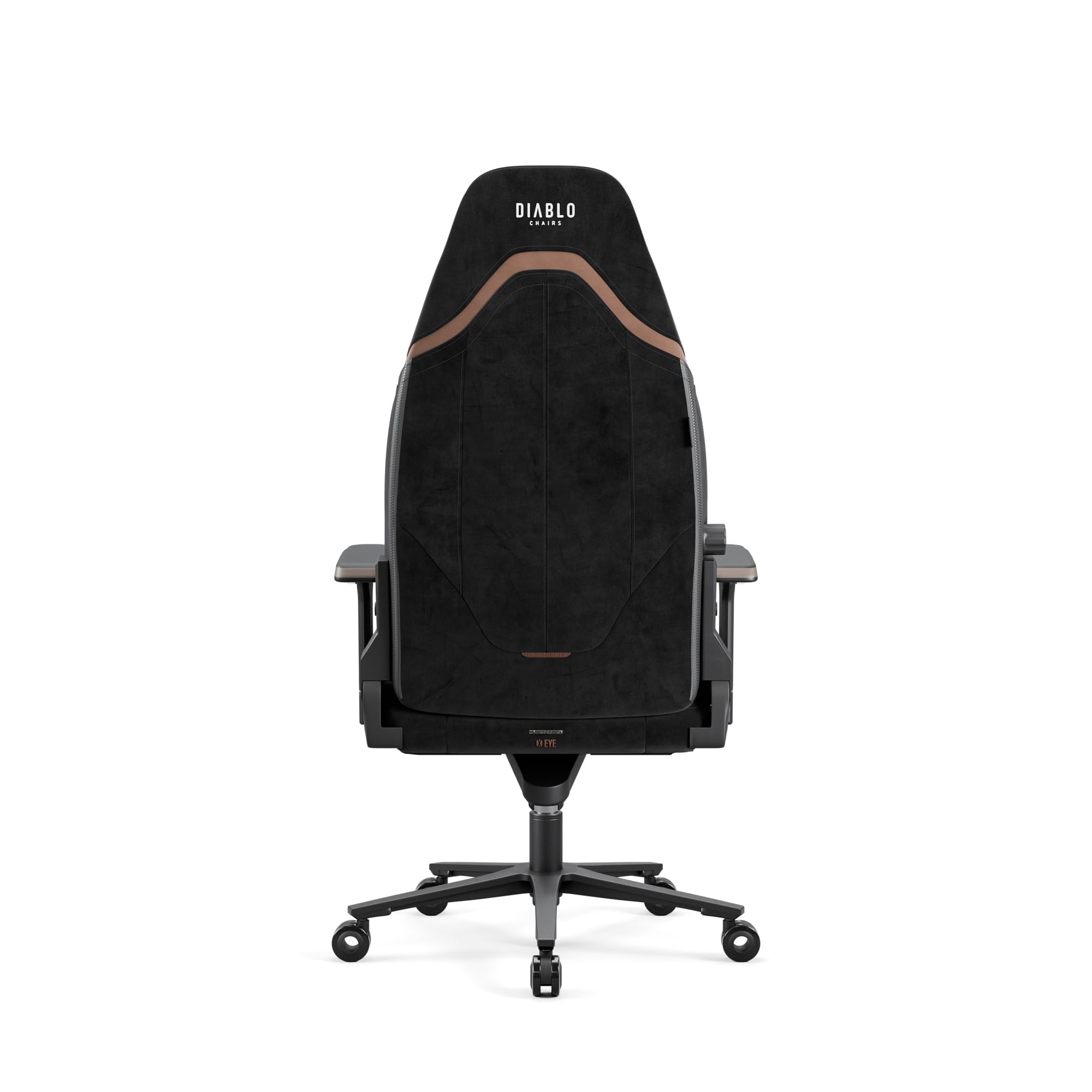 Diablo X-Eye 2.0 Ultra Black – czarny fotel gamingowy z tkaniny, ergonomiczny fotel do biurka z podparciem lędźwi, magnetycznym zagłówkiem i podłokietnikami 4D